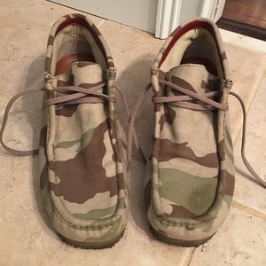 camouflage wallabees